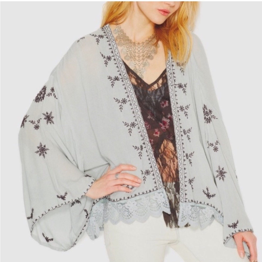 Free People Embroidered Kimono